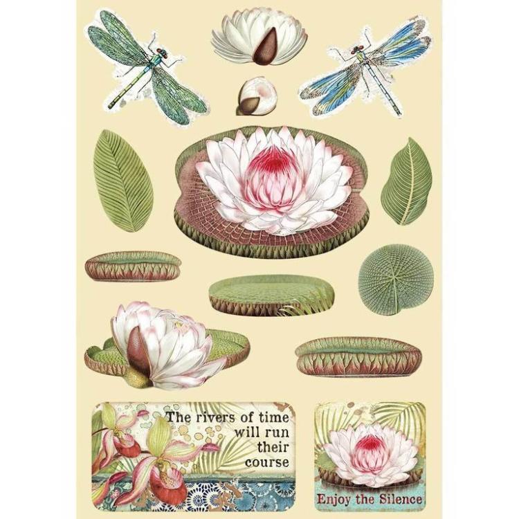 Stamperia Wooden Shape A5 Amazonia Water Lily #KLSP094
