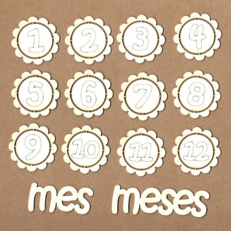 KORA Projects Chipboard 12 Months Badges SET #4037