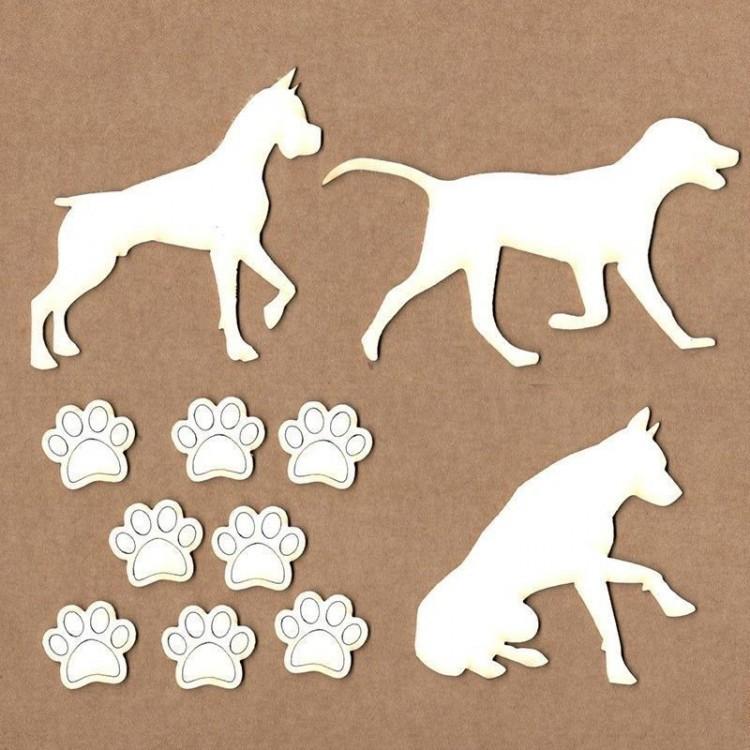 KORA Projects Chipboard Dogs SET #4023