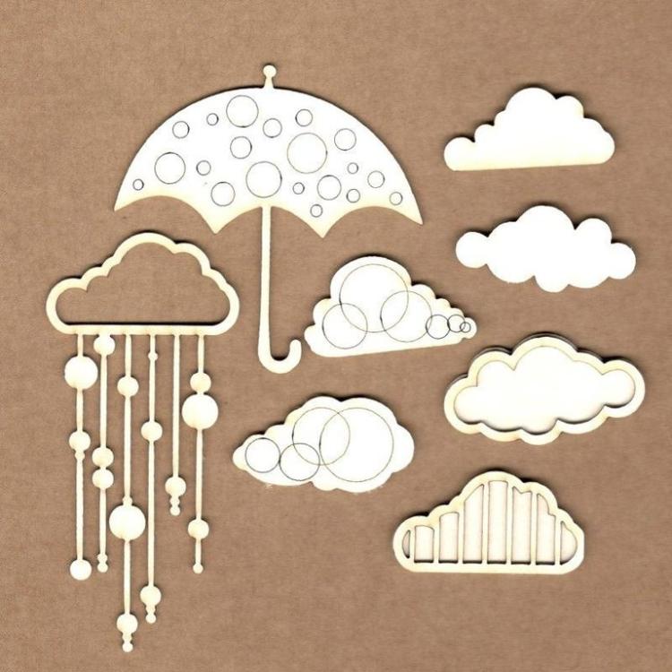 KORA Projects Chipboard Set Rain #4006