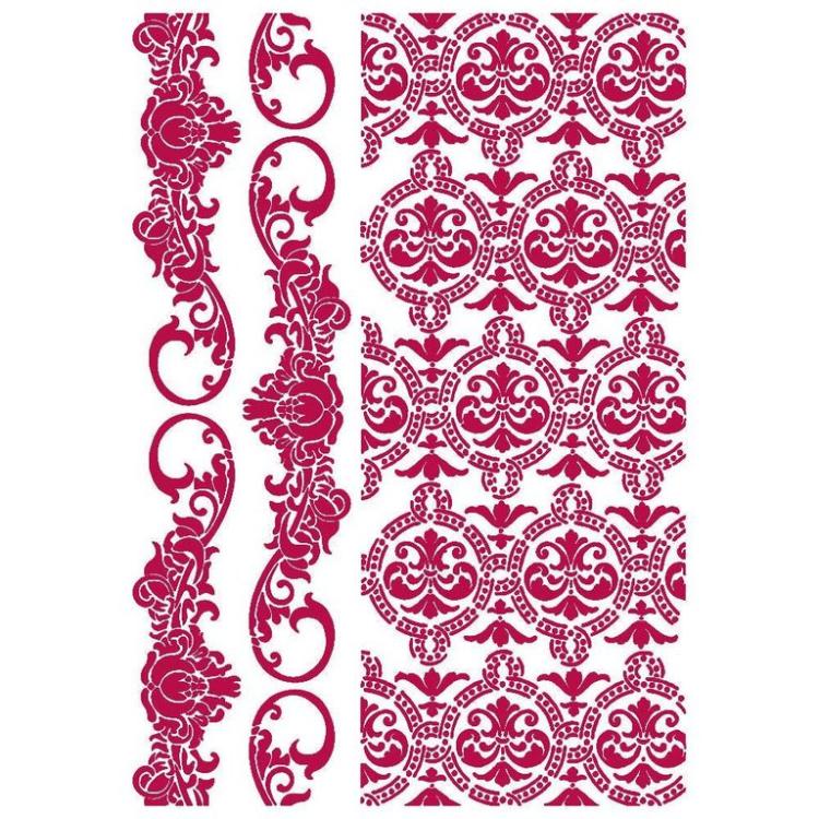 Stamperia Stencil G Romantic Journal Border and Texture #KSG458