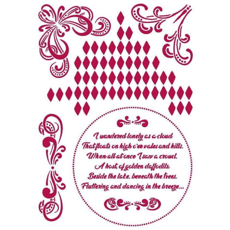 Stamperia Stencil G Romantic Threads Corners #KSG464