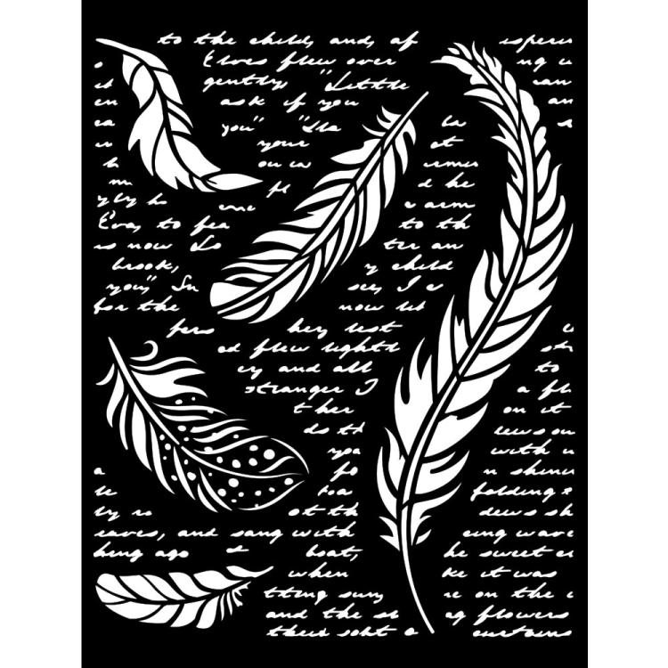 Stamperia Stencil Our Way Feathers KSTD112