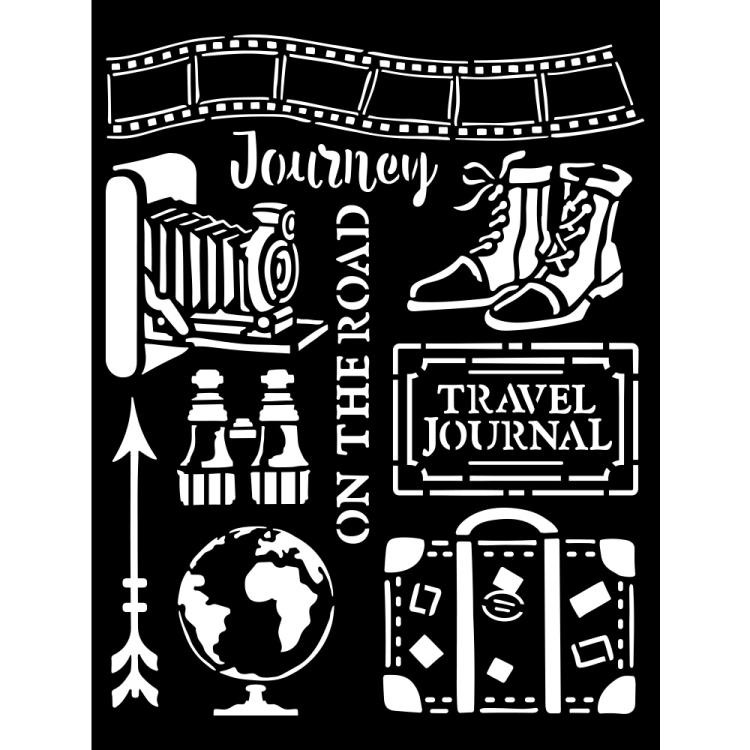 Stamperia Stencil Our Way Journey Elements KSTD113