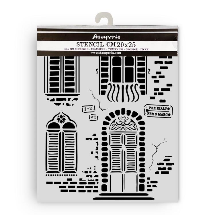 KSTD181 Stamperia Venice City of Art Stencil Windows