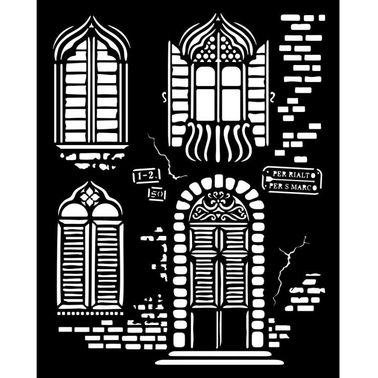 KSTD181 Stamperia Venice City of Art Stencil Windows