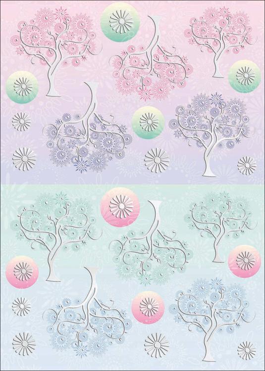 Kanban Cardstock Spring Sundance Tree Toppers #9482