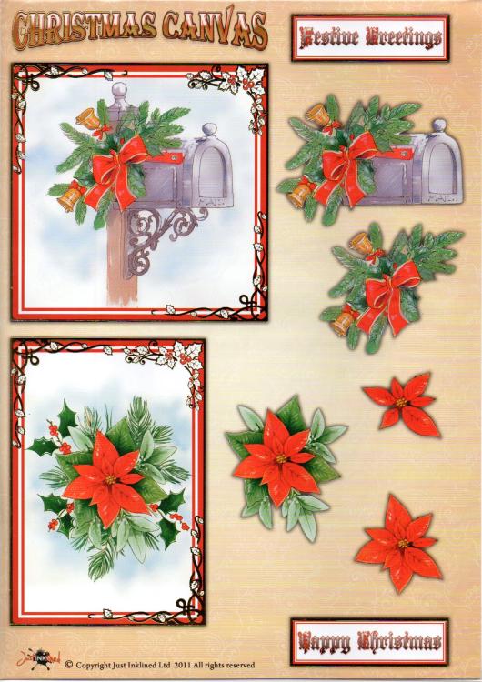 La Pashe 3D Card Set Christmas Canvas Mail