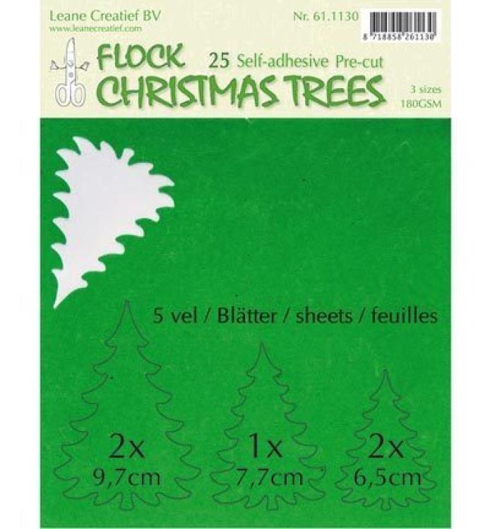 Leane Creatief Flock Paper Cuts Christmas Tree Green