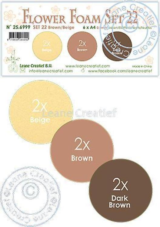 Leane Creatief Flower FoamBrown Beige Set 22