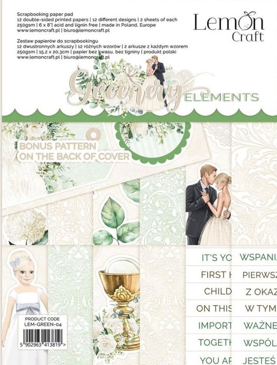 Lemon Craft 6x8 Pad Elements Greenery