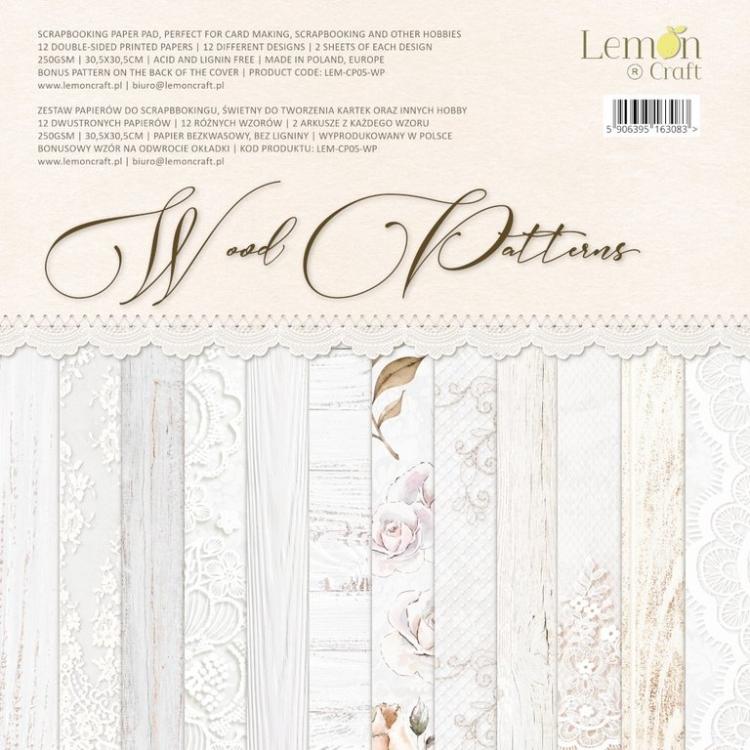 Lemon Craft 12x12 Creative Paper Pack Wood Patterns