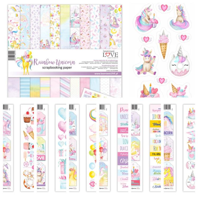 Lexi Design Scrapbooking KIT Rainbow Unicorn