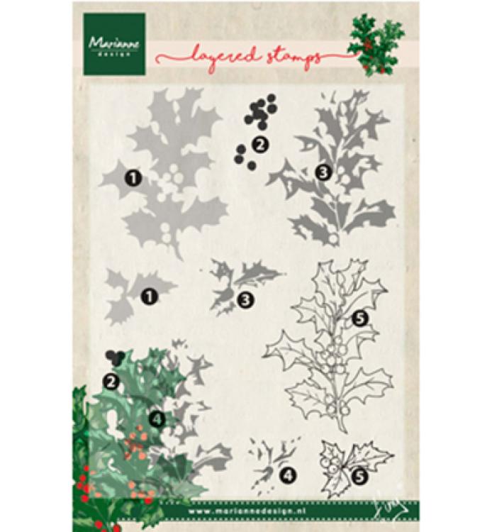 MD Clear Stamps Tiny's Holly (layering) #TC0862