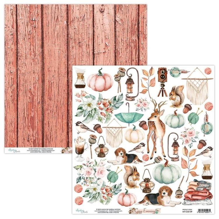 SET Mintay 12x12 Paper Sheet Cozy Evening Elements #09