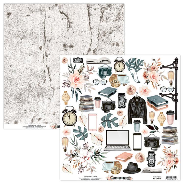 SET Mintay 12x12 Paper Sheet Day by Day Elements #09