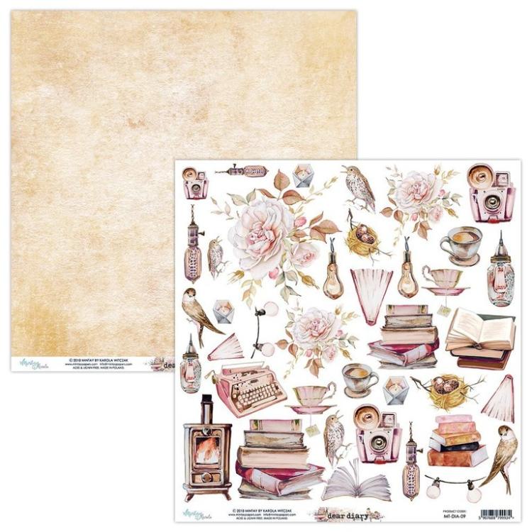 SET Mintay 12x12 Paper Sheet Dear Diary Elements #09