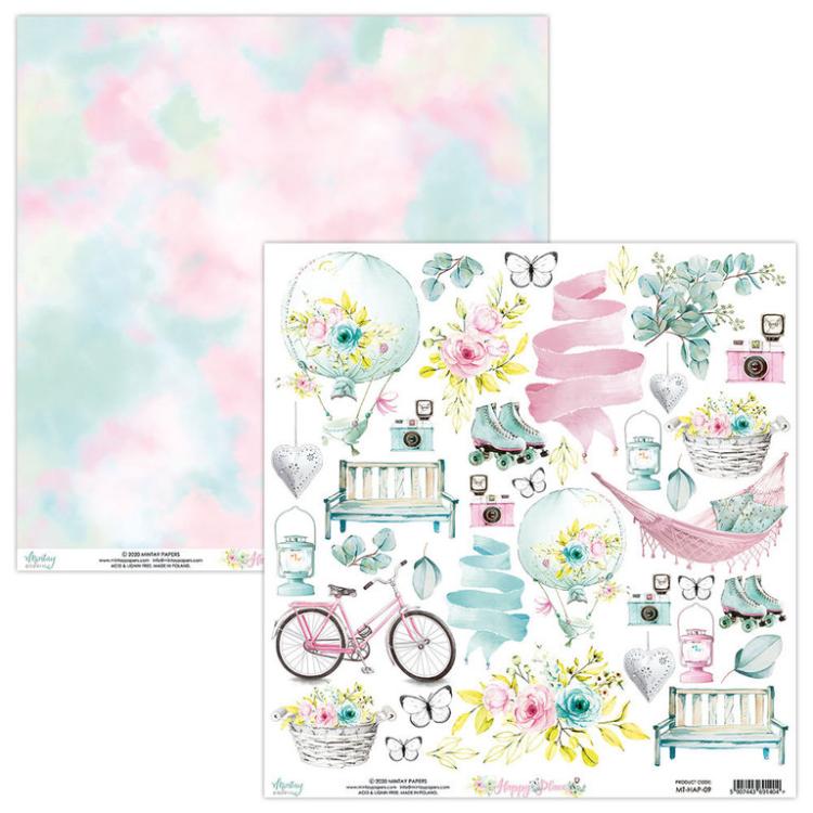 SET Mintay 12x12 Paper Sheet Happy Place Elements #09