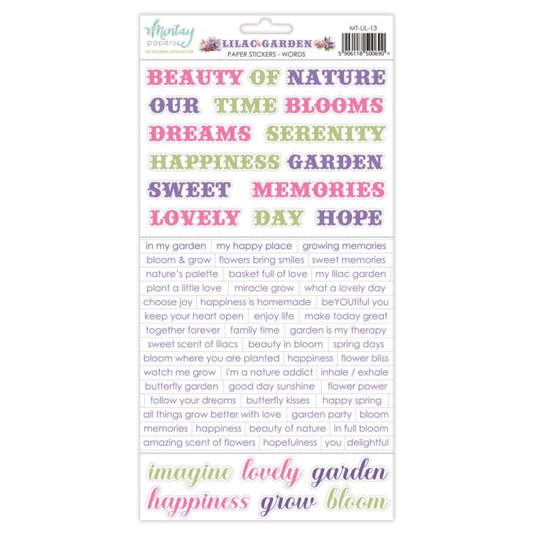 Mintay Papers 6x12 Paper Stickers Lilac Garden Words