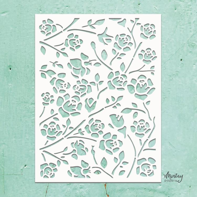 Mintay Kreativa 6x8 Stencil Rosebuds #34