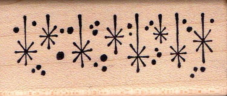 Magenta Wood Stamp Snowflake Border