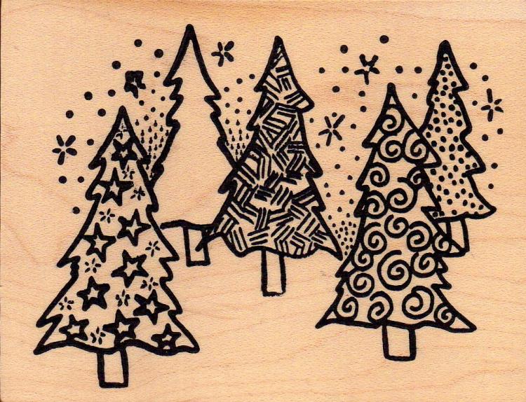 Magenta Wood Stamp Dog and Mistletoe - Kopie