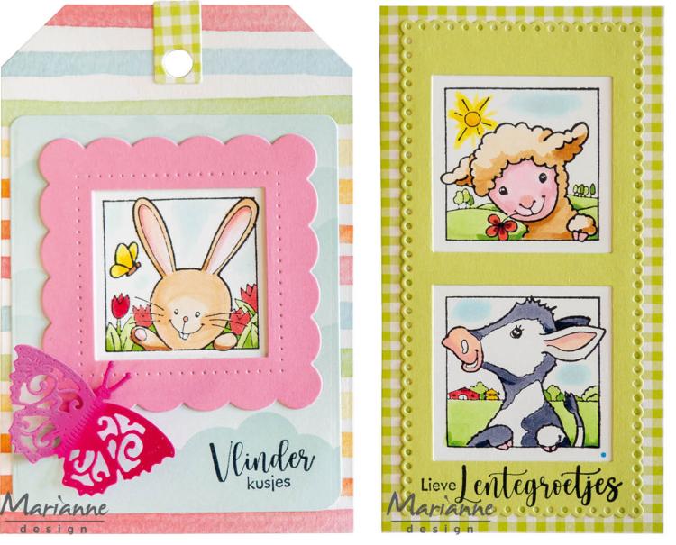 Marianne Design Stamp Hetty's Peek-a-Boo Spring Animals #CS1115