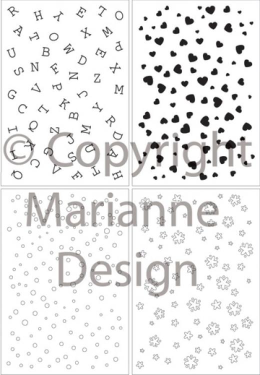 Marianne Design Clear Stamp 4er Set Hintergrundstempel #CS0846