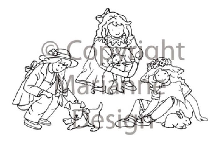 Marianne Design Clear Stamp Animal Farm Girls TC0816