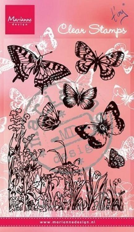 Marianne Design Clear Stamp Schmetterlinge und Blumen