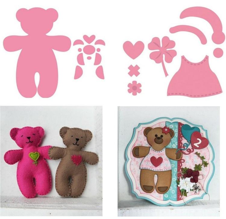 Marianne Design Collectables SET Bear and Bear Accessoirs COL1376/1377