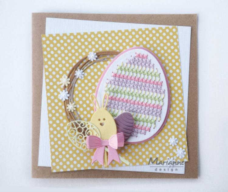 Marianne Design Craftables Cross Stitch Easter Egg #CR1497