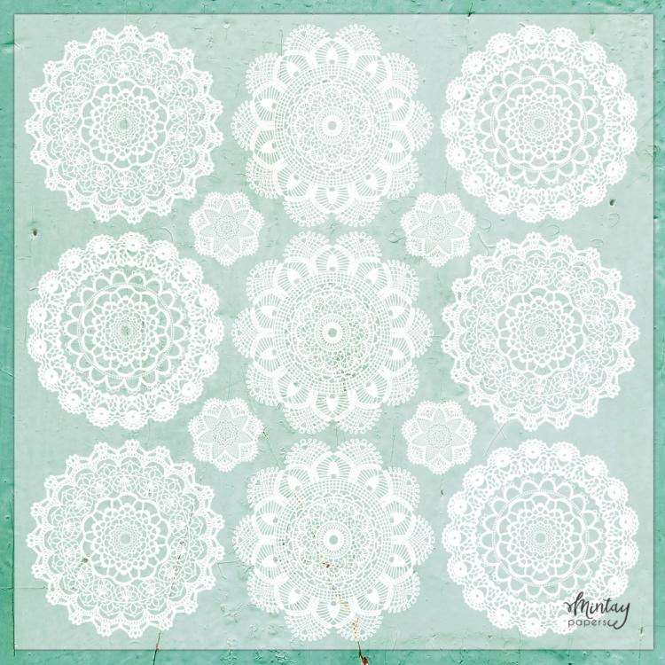 Mintay Papers 12x12 Decorative Vellum Doilies #06