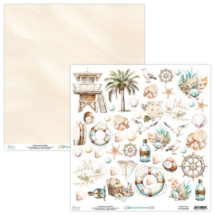 Mintay Papers 12x12 Paper Sheet Coastal Memories Elements 09