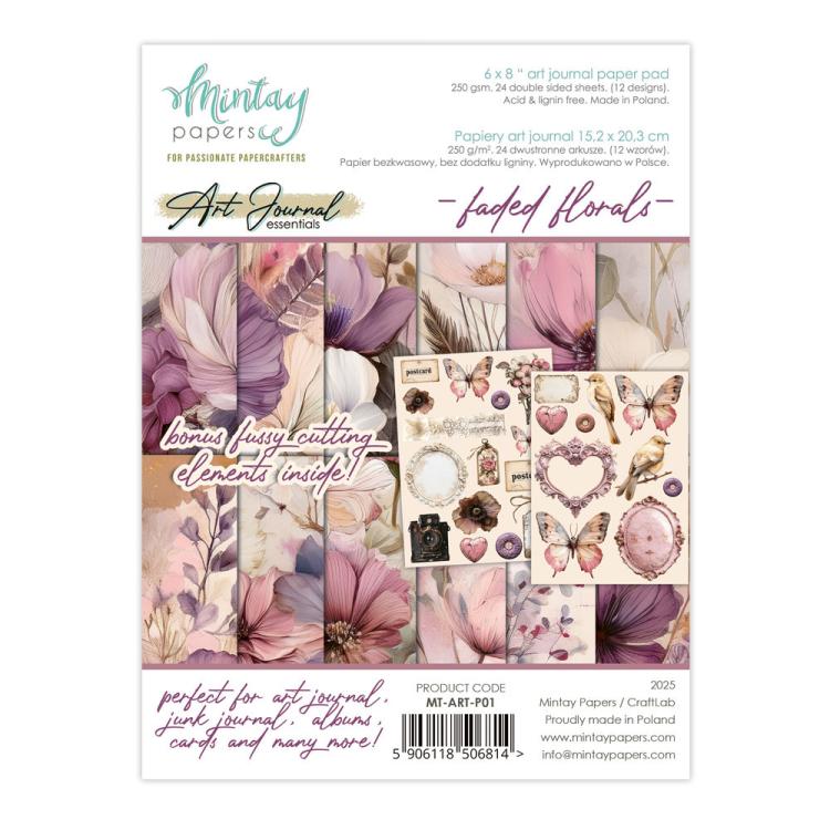Mintay Papers Art Journal 6x8 Paper Pad Faded Floral