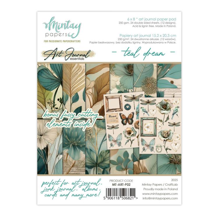 Mintay Papers Art Journal 6x8 Paper Pad Teal Dream