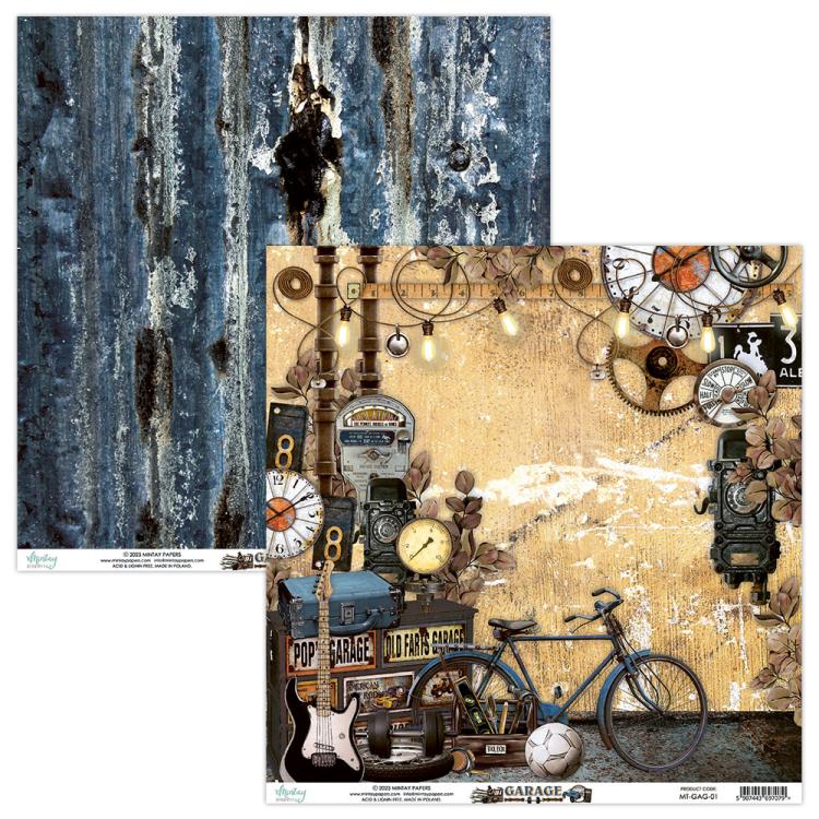 Mintay Papers Garage 12x12 Paper Sheet 01
