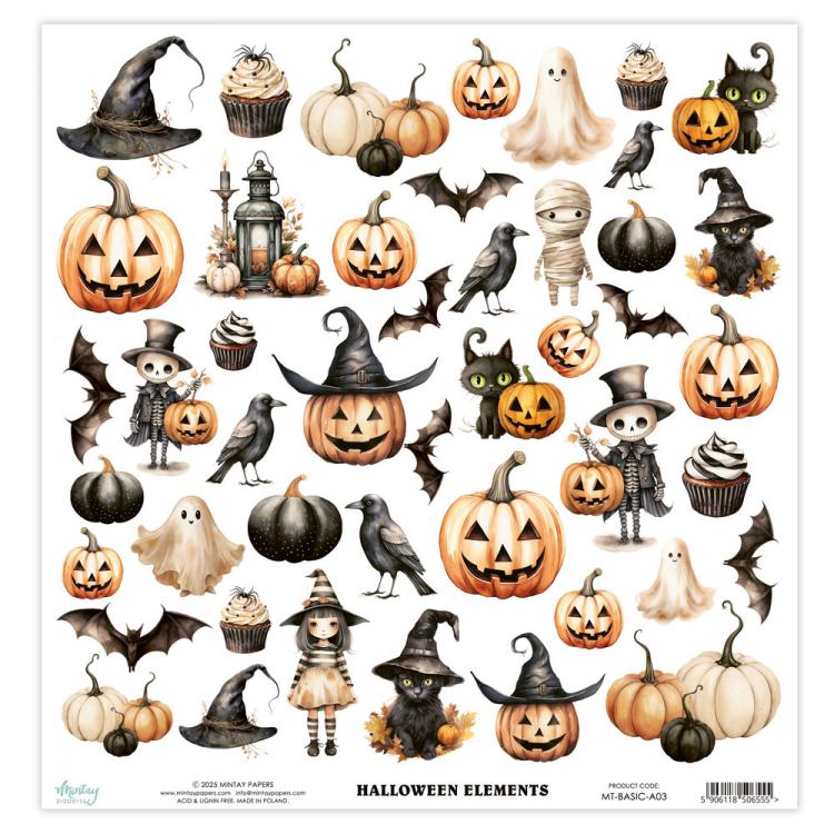 Mintay Papers Halloween 12x12 Elements Sheet