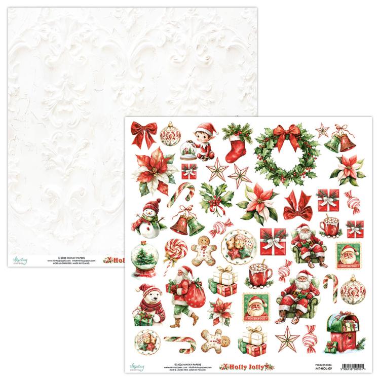 Mintay Papers Holly Jolly 12x12 Paper Sheet Elements 09