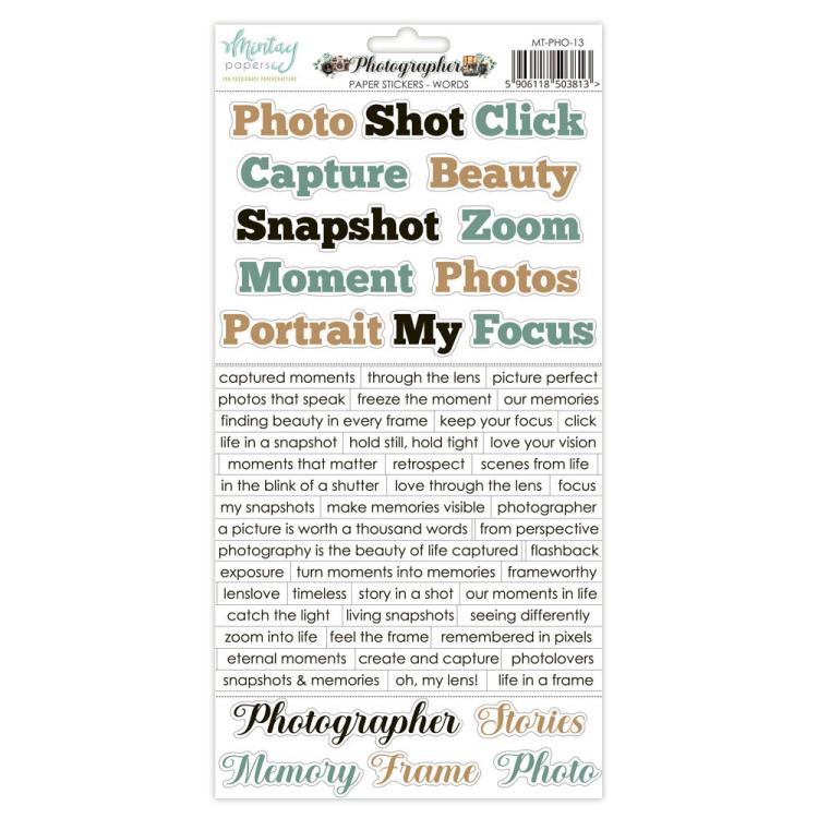 Mintay Papers Photographer 6x12 Paper Stickers Words