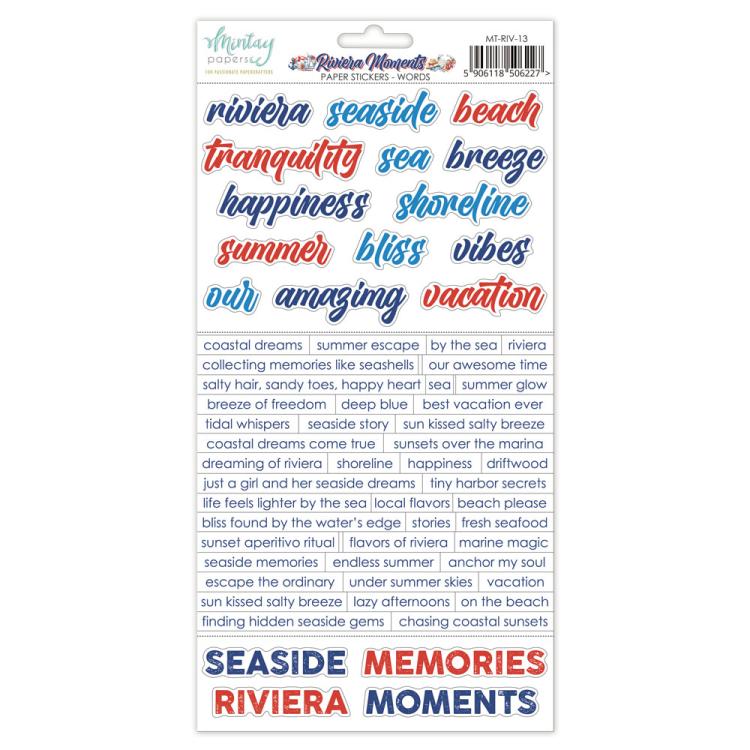 Mintay Papers Riviera Moments 6x12 Paper Stickers Words