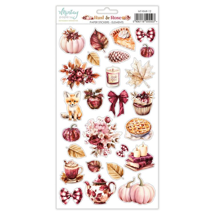 Mintay Papers Rust & Rose 6x12 Paper Stickers Elements