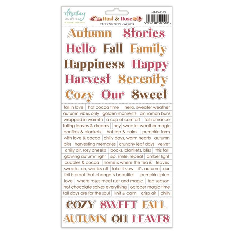 Mintay Papers Rust & Rose 6x12 Paper Stickers Words