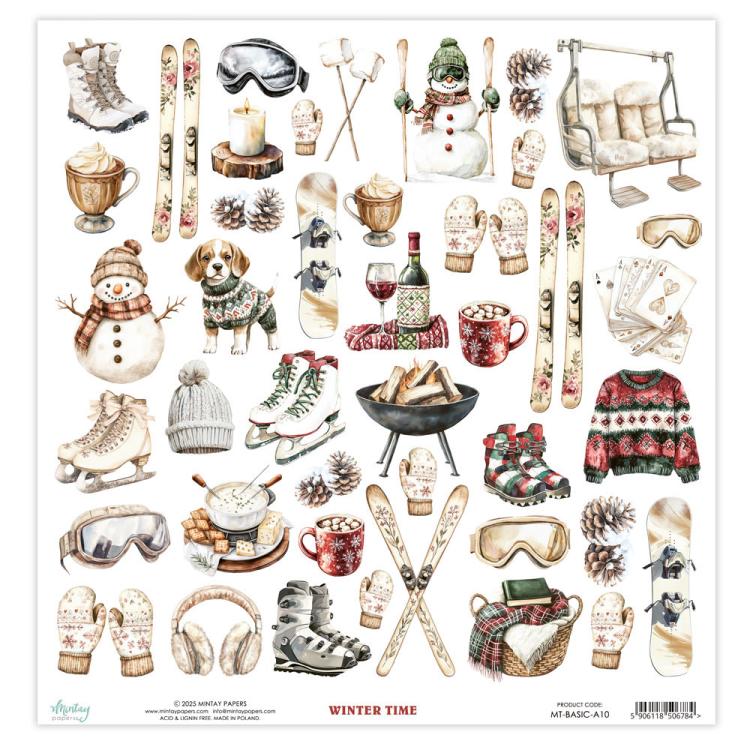 Mintay Papers Winter Time 12x12 Elements Sheet