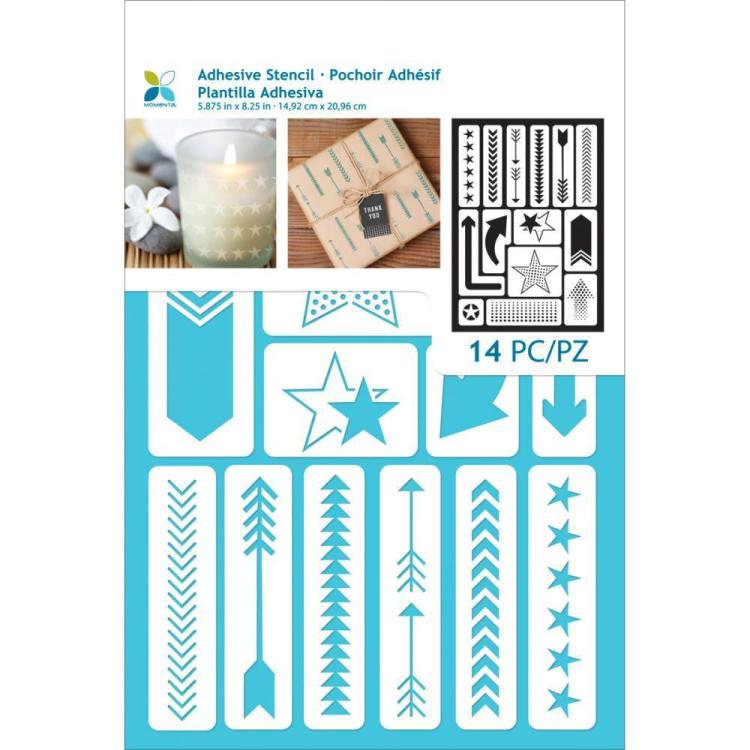 Momenta Art-C Adhesive Stencils Arrows & Stars