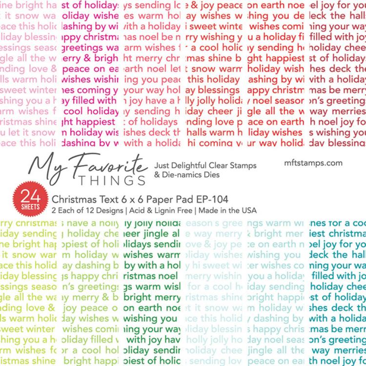 My Favorite Things Christmas Text 6x6 Paper Pad