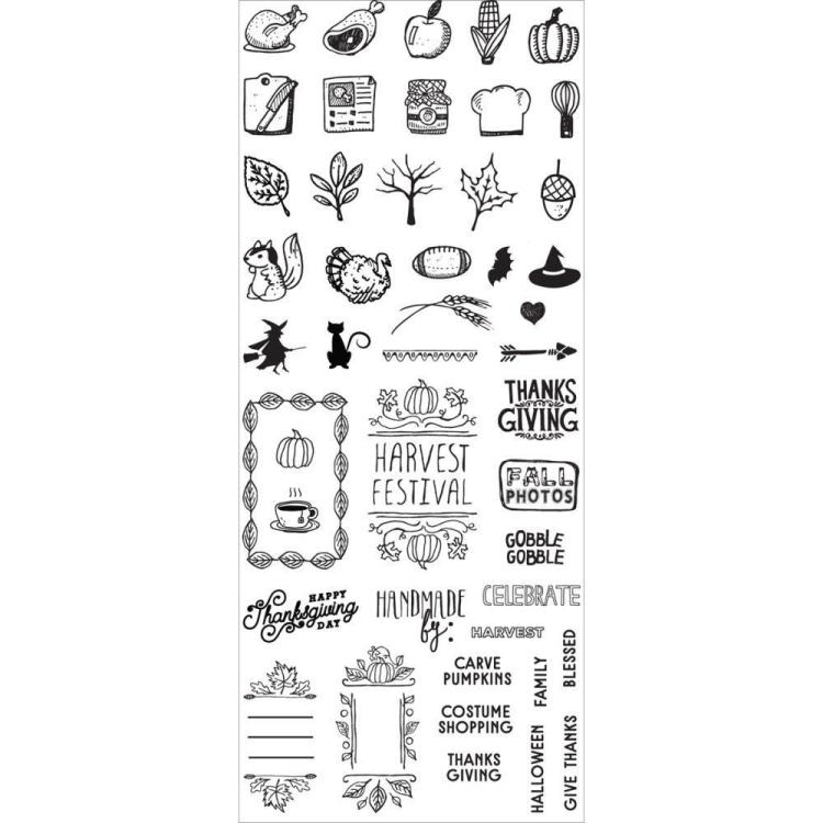My Prima Planner Clear Stamps Fall Mini Icons and Words #591601