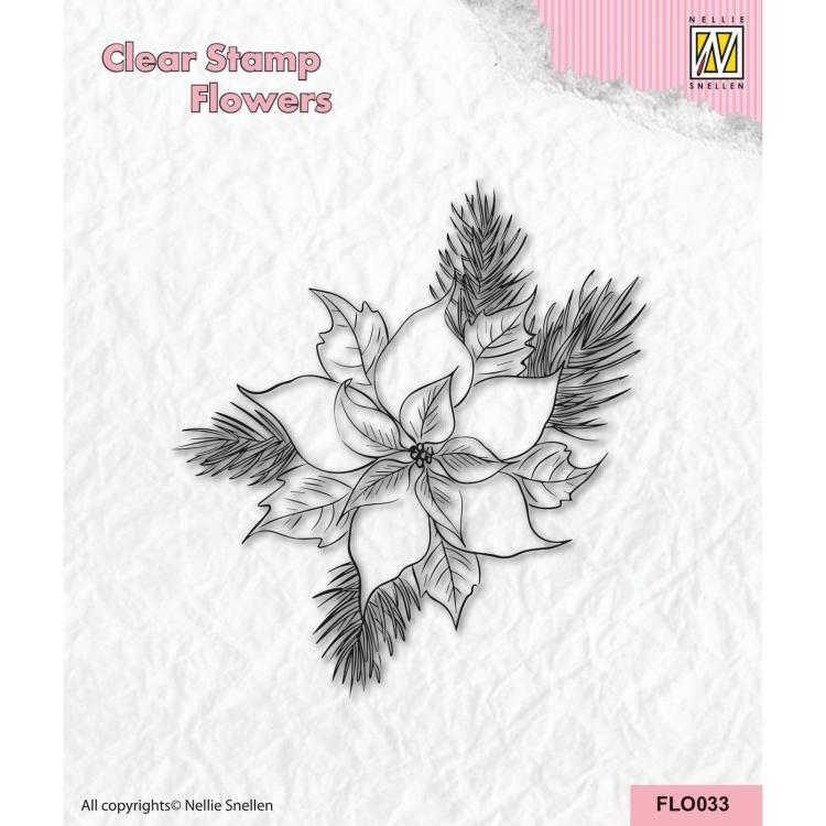 Nellie Snellen Clear Stamps Poinsetta FLO033