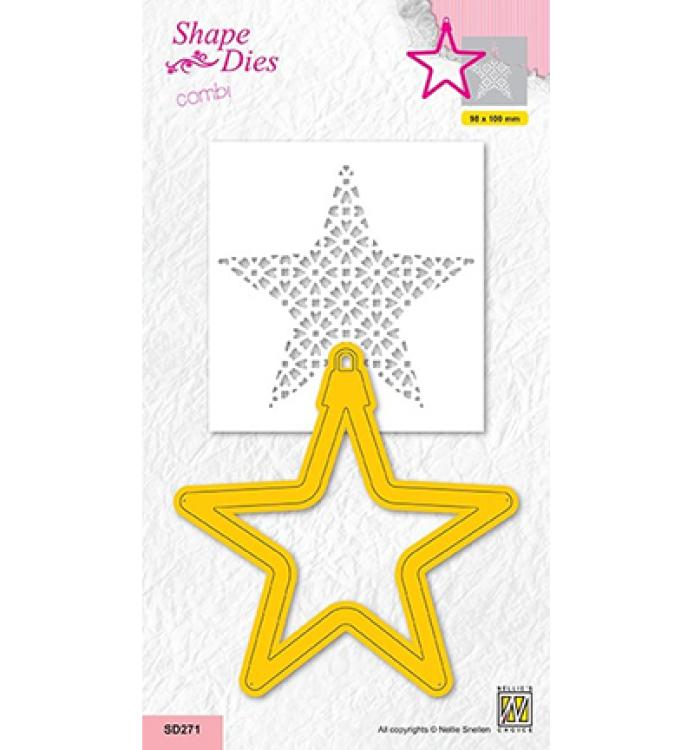 Nellie Snellen Stanzschablone Christmas Ball Stencil Star SD271