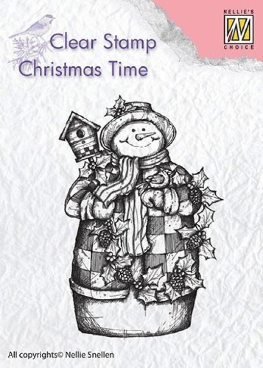 Nellie Snellen Clear Stamp Snowman with Birdhouse #CT025